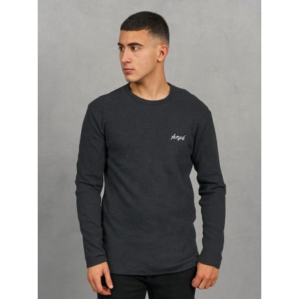بلوزة بأكمام طويلة للرجال لون رمادي غامق