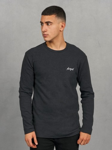 بلوزة بأكمام طويلة للرجال لون رمادي غامق