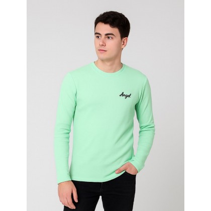 بلوزة بأكمام طويلة للرجال لون أخضر فاتح