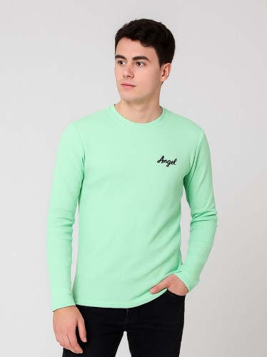 بلوزة بأكمام طويلة للرجال لون أخضر فاتح