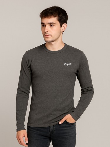 بلوزة بأكمام طويلة للرجال لون رمادي