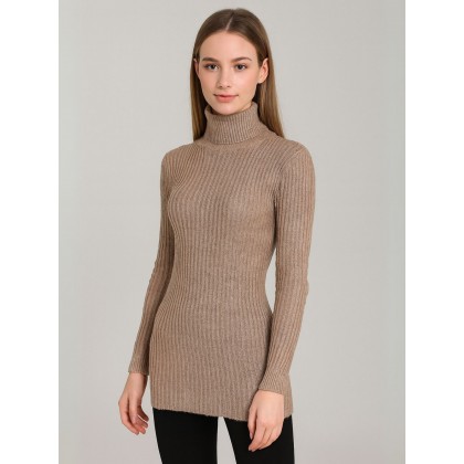 بلوزة بودي جولف بأكمام طويلة للنساء لون بيج