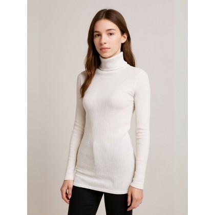 بلوزة بودي جولف بأكمام طويلة للنساء لون أبيض