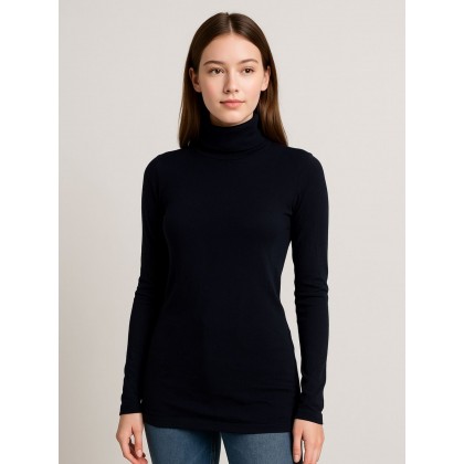 بلوزة بودي جولف بأكمام طويلة للنساء لون أسود