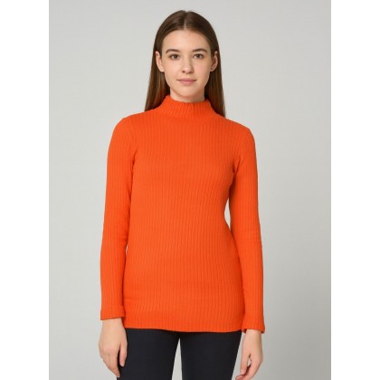 بلوزة بودي جولف بأكمام طويلة للنساء لون برتقالي
