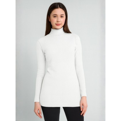 بلوزة بودي جولف بأكمام طويلة للنساء لون أبيض