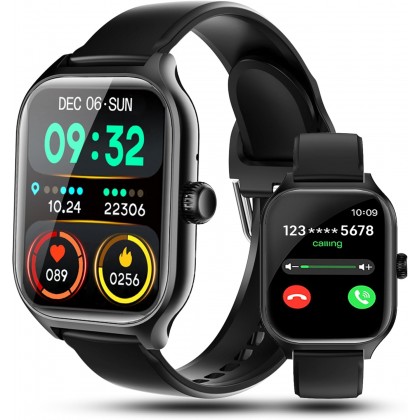 ساعة ذكية فخمة مع 2 حزام سيليكون وشبكي معدني - شاشة ملونة 2.01 بوصة، تدعم البلوتوث للرد على المكالمات، مزوّدة بميزات تتبع اللياقة والصحة، مناسبة للرجال والنساء.