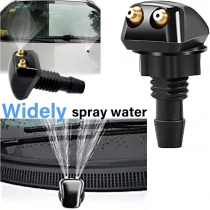 طقم فوهتين لغسيل الزجاج الأمامي - حجم صغير وسهل التركيب ، مناسب لمعظم السيارات.