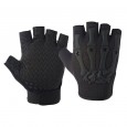 قفازات كفوف نصف اصبع مقاومة للانزلاق، مثالية في الجيم ولراكبي الدراجات - لون أسود