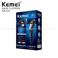 ماكينة حلاقة كهربائية Kemei احترافية للشعر واللحية للرجال ذات رأس واحد - مزودة بعدّاد للتحكم بمستوى ارتفاع الرأس لحلاقة مثالية دائما