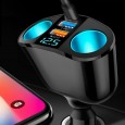 شاحن جوال مزدوج في السيارة - 2 منفذ USB و منفذ Type C مع شاشة عرض LCD - يدعم QC3.0 و2.4A لشحن أسرع وأكثر أماناً.