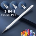 قلم لمس مغناطيسي Stylus Pen ذات 3 رؤوس - مثالي للرسم والكتابة بدقة عالية على التابلت والهواتف، غطاء مغناطيسي أنيق، وكتابة صامتة تمنحك تجربة سلسة وممتعة.