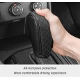 غطاء مقبض لناقل الحركة الاتوماتيكي في السيارة- مصنوع من الجلد ، يوفر قبضة مريحة ويمنع الانزلاق، مما يزيد من الأمان أثناء القيادة - لون أسود