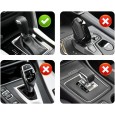غطاء مقبض لناقل الحركة الاتوماتيكي في السيارة- مصنوع من الجلد ، يوفر قبضة مريحة ويمنع الانزلاق، مما يزيد من الأمان أثناء القيادة - لون أسود
