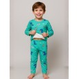 بجامة بأكمام طويلة قطعتين بناتي برسومات لون تركواز