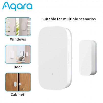 مستشعر حركة لاسلكي ذكي للأبواب والنوافذ- يتكون من قطعتين- مرفق معه لزقة لتثبيته في أي مكان - يعمل من خلال تطبيق - ماركة Aqara - تحتاج إلى وحدة تحكم (Hub)