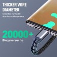 كيبل شحن 3 في 1 -  Lightning و Type C و Micro - مع شاشة LED، بطول 1.2 متر