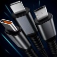 كيبل شحن 3 في 1 -  Lightning و Type C و Micro - مع شاشة LED، بطول 1.2 متر