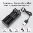 قاعدة شحن بطاريات قابلة للشحن 18650 - بمنفذ USB - إمكانية شحن بطاريتين بنفس الوقت