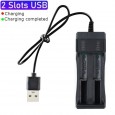 قاعدة شحن بطاريات قابلة للشحن 18650 - بمنفذ USB - إمكانية شحن بطاريتين بنفس الوقت