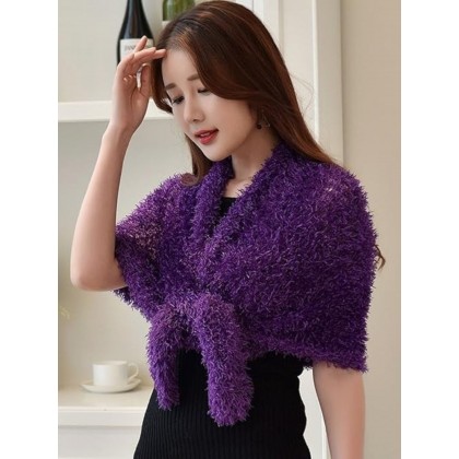 شال النساء السحري القابل للتمدد لون بنفسجي غامق