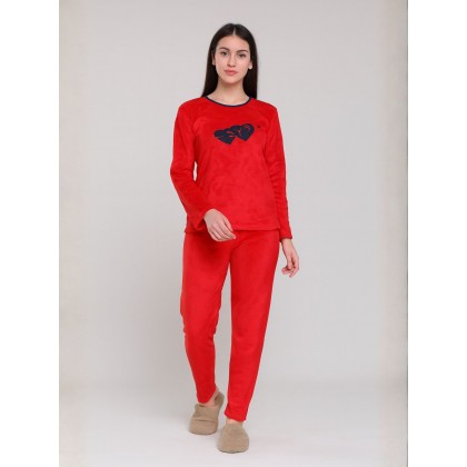 بيجامة فرو للصبايا لون أحمر