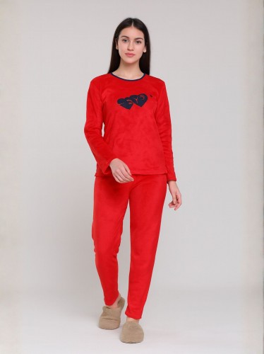 بيجامة فرو للصبايا لون أحمر