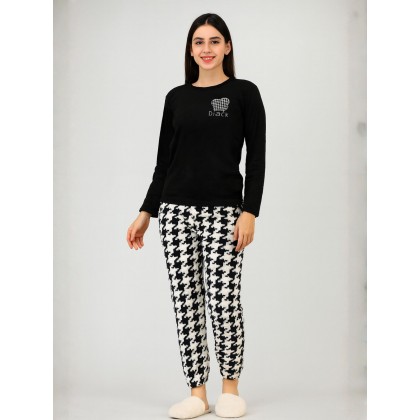 بيجامة فرو للصبايا لون أسود