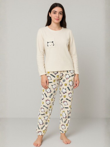 بيجامة فرو للصبايا لون أبيض