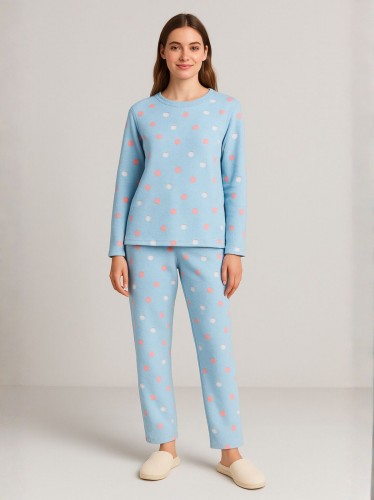 بيجامة فرو للصبايا لون أزرق سماوي