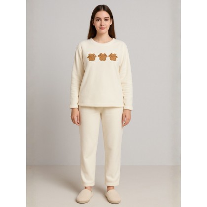 بيجامة فرو للصبايا لون أبيض