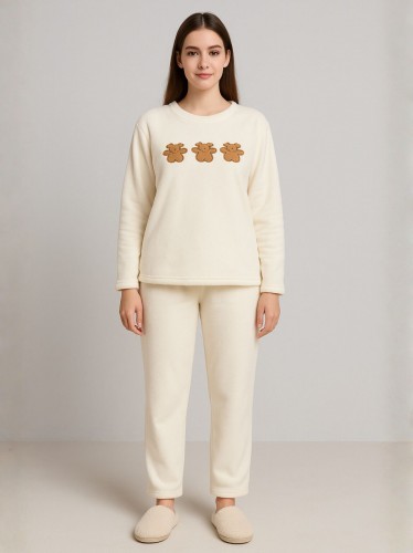 بيجامة فرو للصبايا لون أبيض