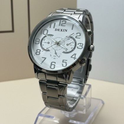 ساعه يد رجاليه دائري ستانلس ستيل  stainless steel من dexin