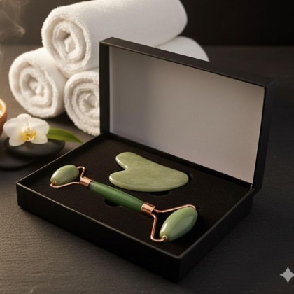 أداة تدليك الوجه لون أخضر Jade stone