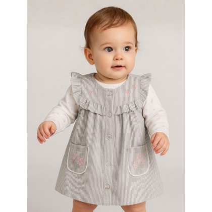 فستان بناتي لون رمادي