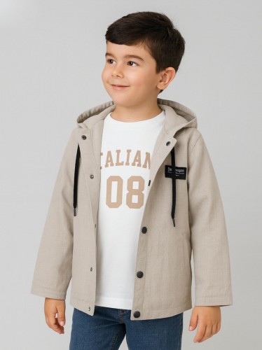 طقم بلوزة + جاكيت ولادي لون بيج