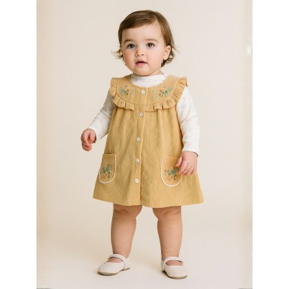 فستان بناتي لون رمادي