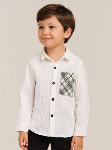 قميص ولادي لون ابيض 