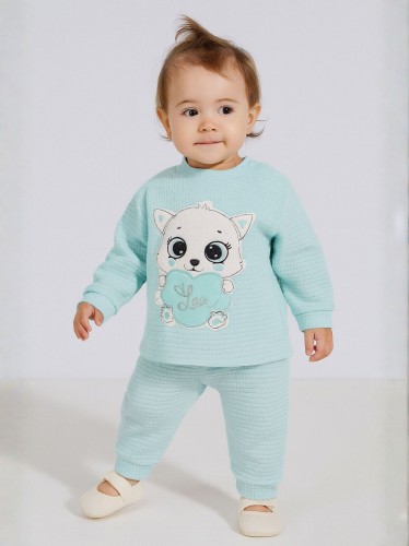 بيجامة ولادية قطعتين فوتر