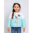 سترة شتوية مع طاقية للأطفال لون تركواز