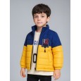 سترة شتوية مع طاقية للأطفال لون أصفر