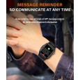 ساعة ذكية عسكرية للرجال بشاشة لمس 1.7 إنش - مزودة بكشاف- مثالية للمكالمات وتتبع اللياقة والتمارين الرياضية وضغط الدم