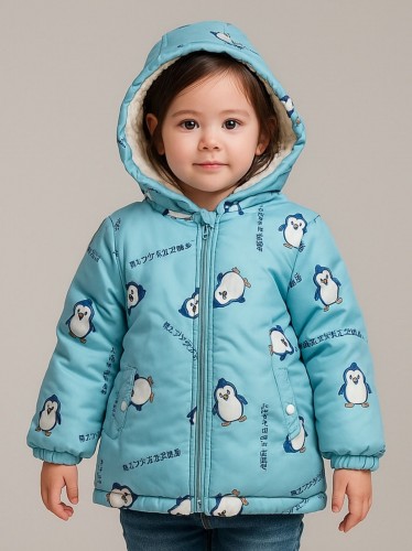 سترة اطفال مبطنة لون أزرق