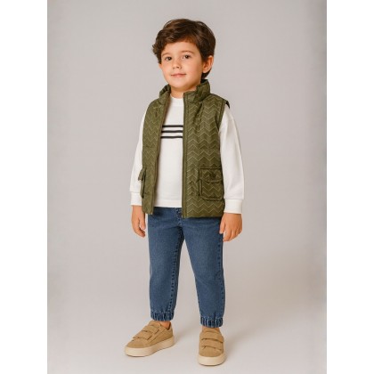 طقم ولادي 3 قطع بنطلون + بلوزة + فيزت