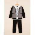 طقم ولادي جاكيت وبنطلون لون سكني