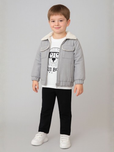 طقم ولادي جاكيت وبنطلون لون سكني