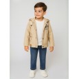 جاكيت ولادي بأزرار وأكمام طويلة لون بيج
