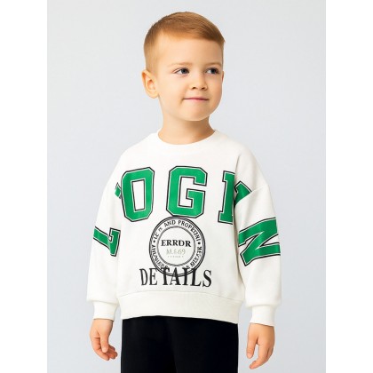 بلوزة ولادي بأكمام طويلة لون أبيض