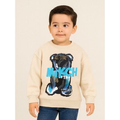 بلوزة ولادي بأكمام طويلة لون بيج