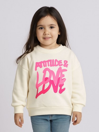 بلوزة بناتي بأكمام طويلة لون أبيض